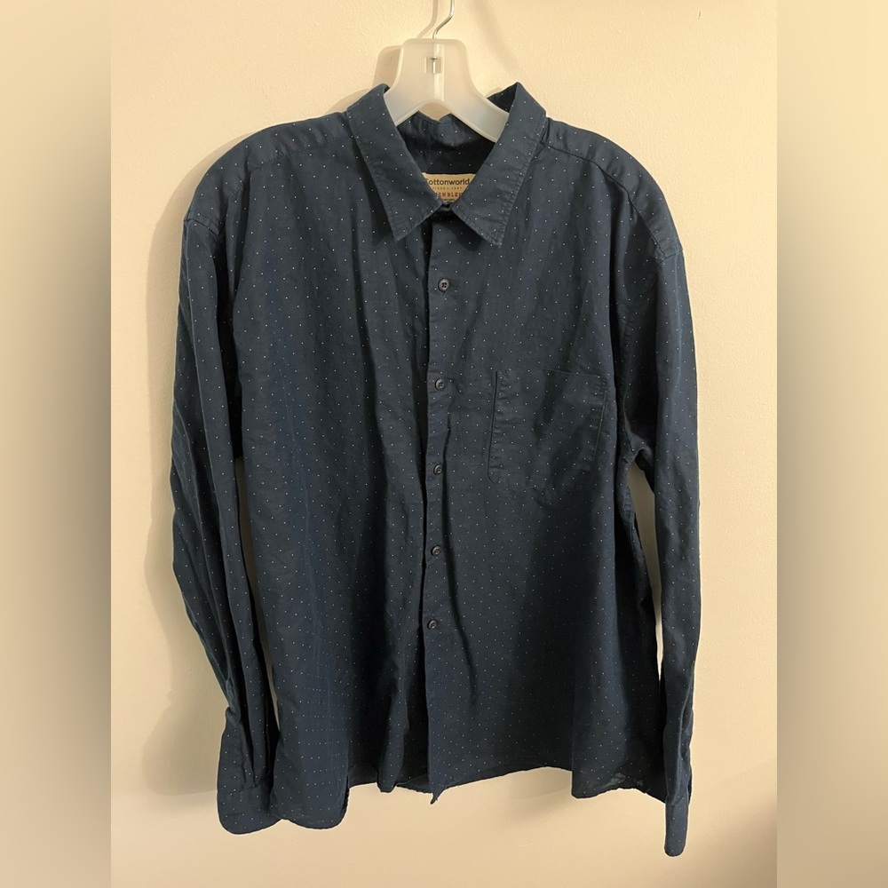 Blue Casual Button Down Shirt